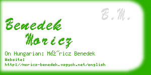 benedek moricz business card